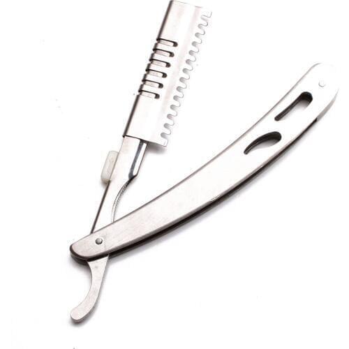 10Pcs 14.5*1.5cm Men Straight Barber Razor Edge Folding Shaving Knife Hair Removal Tool Shaving Razor Stainless Salon Tool C6103