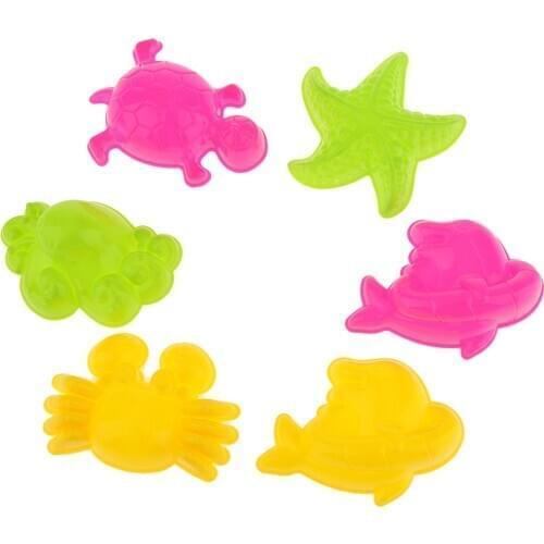 100% High Quality Low Price 6 PCS Sea Animal Sand Clay Mold Beach Park Indoor Toy Random Color For Kids Play