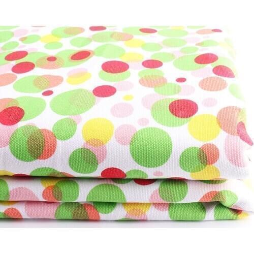 150x50CM Red Green Cotton Twill Fabric Bubble circle Printing fabric for DIY Patchwork mouth gold package cloth Cushion Handmade
