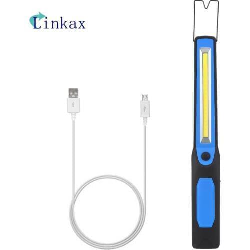 2-Modes COB LED Magnetic Working Folding Hook Light Lamp Torch Linternas USB Rechargeable Flashlight Handy lighting