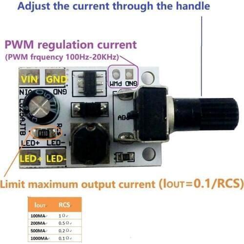 3 pcs 20-900MA 6-25v Multi-Function Potentiometer Adjustment Led Driver Board Pwm Controller Dc-Dc Inverter