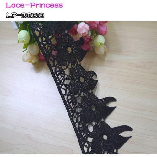 3 yards 9CM black Polyester Hollow embroidery Lace DIY skirt hem costumes Accessories Sewing Edge Wedding lace trim DB030