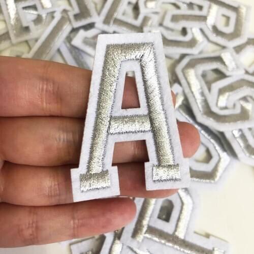 English Alphabet Letter Embroidered Iron On Patches For Clothing Bags Sew On Accessories DIY Name Letters Patch Applique