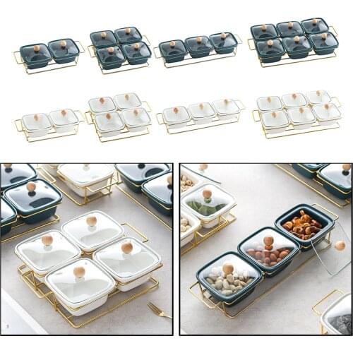 Snacks Platter with Lid Moisture-proof Serving Bowl Saucer Desserts Snacks Dried Fruit Condiments Appetizers Ice Cream