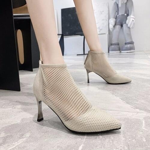 2021 Summer Gladiator Sandals High Heels Dress Shoes Pointed Toe Sandals Boots Black Sexy High Heels Party Shoes Nude Boots