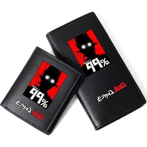 Mob Psycho 100 Cartoon Long Coin Purse High Quality Money Bag PU Leahter Short Wallet Anime ID Card Holder Women Carteiras
