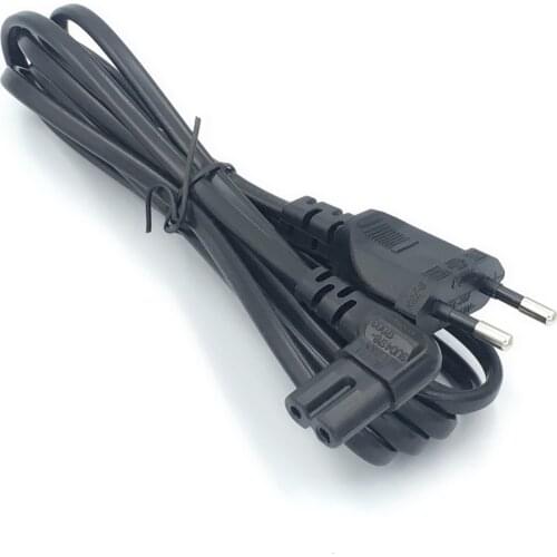 EU Schuko CEE7/16 to IEC320 C7 Angle Converter Angle Extension Cable for LED TV Figure8 AC Power Cord 2M 200cm