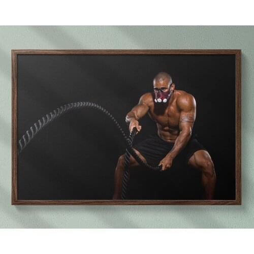 Fitness Bodybuilding Man Strong Muscles Exhibition Healthy Body 16 Wall Sticker Silk Fabric Poster Art Indoor Decor Bright