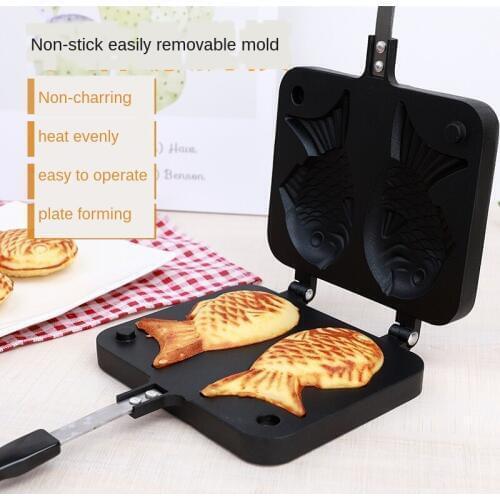 Fish-shaped baking dish waffle pan machine pancake double pan stainless steel frying pan household cake tool CY529