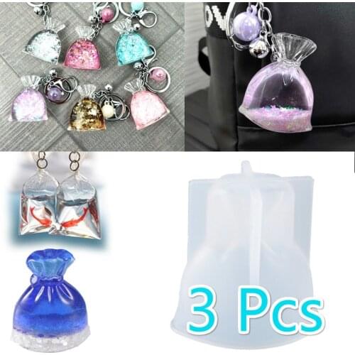 3Pcs/Pack Wallet Shape Resin Mold Goldfish Water Bag Epoxy Silicone Mould