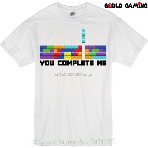 Tetris You Complete Me T Shirt Unisex Cotton Funny Sizes Valentines Day Puzzle Young Man Brand T Shirt Anime Fashion