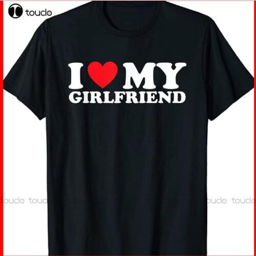 New I Love My Girlfriend I Heart My Girl Friend T-Shirt Womens Swim Shirt Cotton Tee S-5Xl