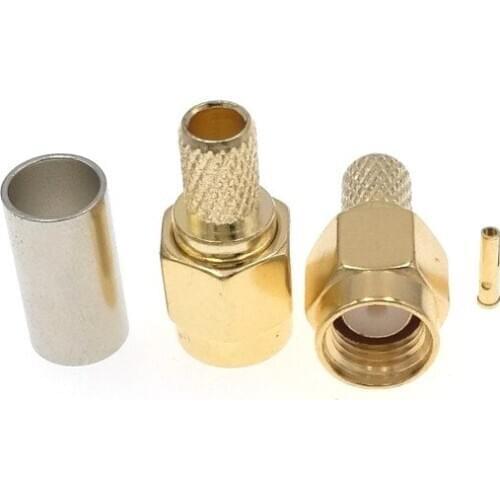 Female Pin SMA Connector For RG58 LMR195 RG400 RG142 Cable