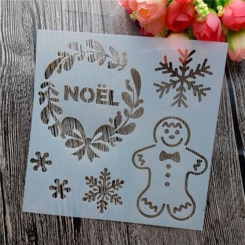 Scrapbooking tool card DIY album masking spray painted template drawing cake stencils laser cut templates Snow and snowman ST18