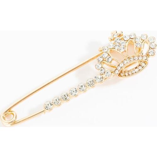 Hot Korean Crystal Rhinestone Crown Brooches hijab pins for Man Women Suit Scarf Flower Brooch Pin Jewelry Accessories Gift
