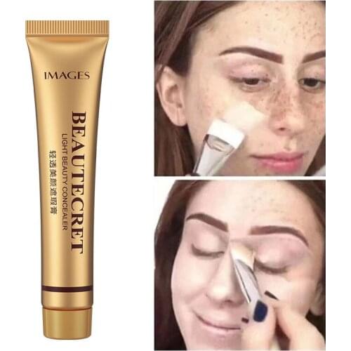 Small Golden Tube Silky Moisturizing Nourishing Concealer Foundation Cream To Cover Freckles Acne Spots And Dark Circles Makeup