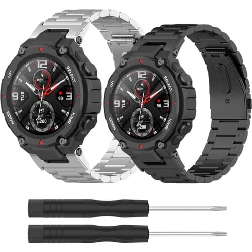 Metal Stainless Steel Strap For Huami Amazfit T-Rex Pro SmartWatch Replacemen Band Bracelet for Xiaomi Amazfit T Rex Wrist Strap