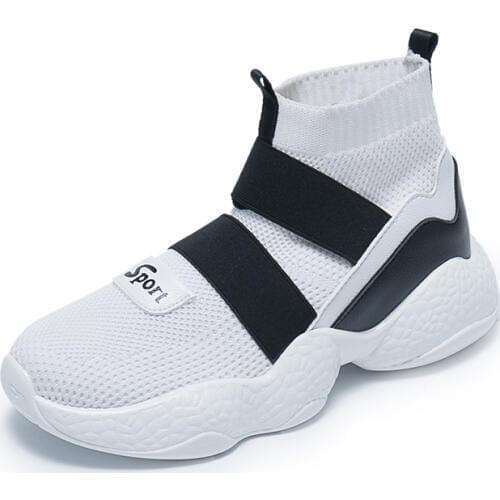Trendy Mesh Breathable High Sock Sneakers Shoes Women New Autumn Thick Bottom Korean Version Of Ulzzang Sports Shoes