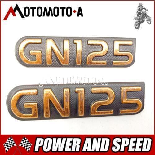 Motorcycle gold orange color GN125 mental plate texture sign label mark for Suzuki 125cc GN 125 side cover spare parts