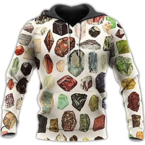 New fashion mens beautiful gem poster 3D all print casual sweater hooded hip hop Unisex
