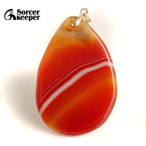 Natural Red Agates Pendants Charms Necklaces Womens Crystal Slice Brazil Healing Reiki Stone Beads for Jewelry Making BC076