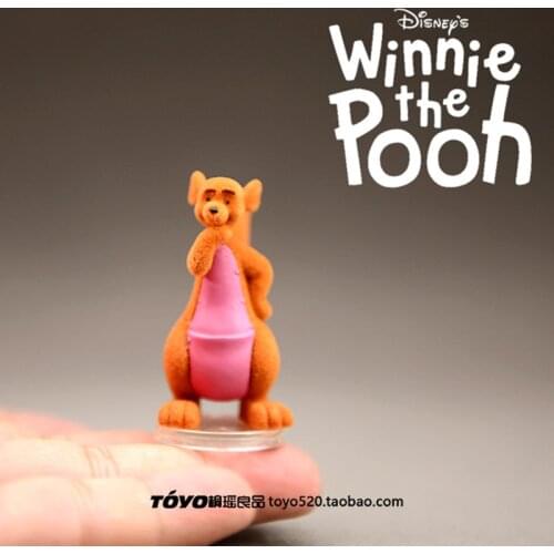 12PCS 4-6cm Brand new genuine flocked Disney kangaroo Xiaodou roo kangaroo mother ornament model doll