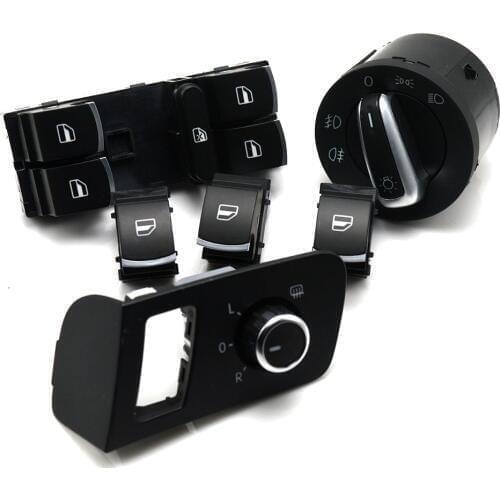 New Chrome free shipping Mirror window headlight switch for VW Volkswagen Touran 2003-2015 Caddy 5ND941431A 1TD959565A 5ND959855