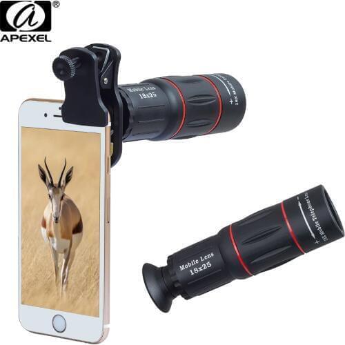 APEXEL Telefon Camera Lens universal 18X Telescope Zoom telescope Mobile Phone Lens for iPhone Xiaomi Smartphones APL-18XT
