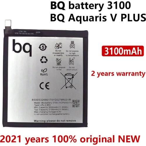 Genuine Replacement Batteria New Original Phone Battery For BQ Aquaris V PLUS (1ICP4/63/71) Batterie 3400mAh Battery +Track code