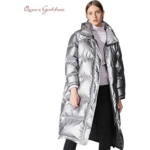 Winter Special Design Metallic Color Fashion Parkas Thicken Warm White Duck Down Jacket Young Girl Oversize Outwear News