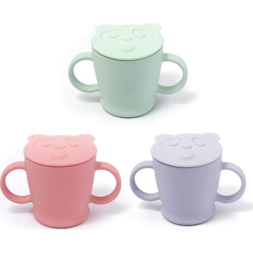 Portable Double Handle 140ml Baby Feeding Cup Toddler Learning Drinking Bottle