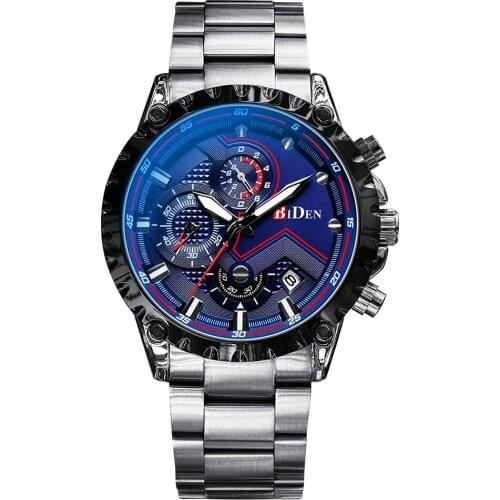 QUNIWO Mens Stainless Steel Watch