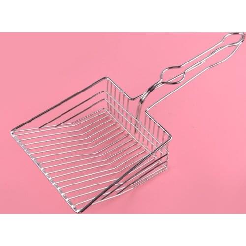 Silver Metal Instant Pet Cat Litter Shovel Hollow Filter Tray Pooper Scoop Spoon Box Scooper Cleaning Tools