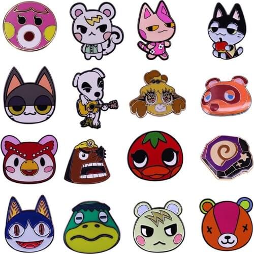 Cute Anime Games Hard Enamel Pins Dog Cat Brooches Women Men Lapel Badges Backpack Collar Fashion Jewelry Gifts For Kids Friend
