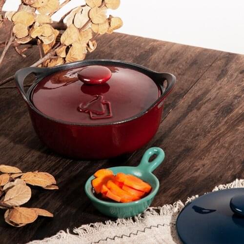 Mirror Enamel Mini Stew Pot Baby Baby Solid Food Pot Dessert Baking at Home Small Milk Boiling Pot Soup Pot