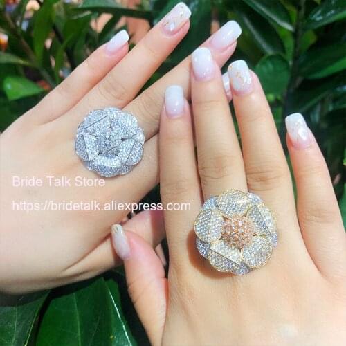 Bride Talk Top Selling Women Finger Ring Cubic Zirconia Fashion Popular Bridal Rings Jewelry For Wedding Party Lady Accessories