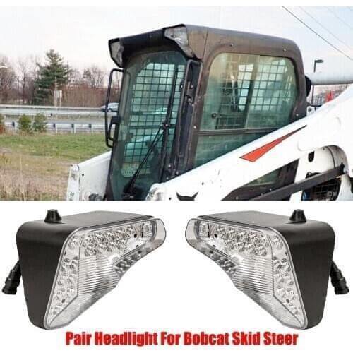 12V 24V Pair Right & Left LED Headlights For Bobcat Skid Steer S740,S750,S770,S850,T450,T550,T590,T595,T630,T650,T740