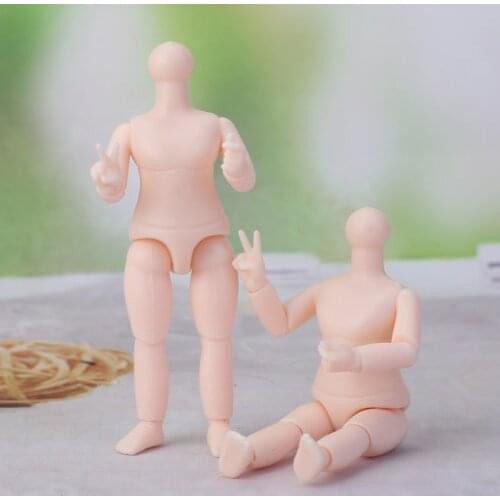 2 Pieces 9.5cm Height Doll Body 13 Joints Movable Body Children Play House Dress Up Toy Diy Accessories Not Include Doll Head