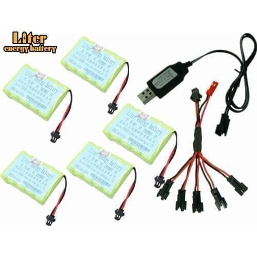 6v 2800mah AA NI-MH Battery with charger High capacity electric toy battery Remote car ship robot rechargeable