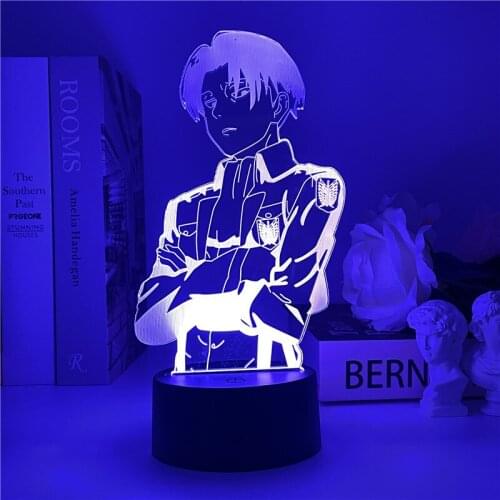 Anime Attack on Titan Figure Acrylic Night Light for Home Room Decor Light Kid Gift Captain Levi Ackerman Led 3d Table Lamp