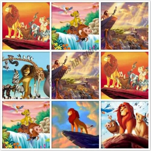 DIY Diamond Painting Disney Lion King Cross Stitch Kits Gift Diamond Embroidery Full Round Mosaic Pattern Home Decor Craft Gift