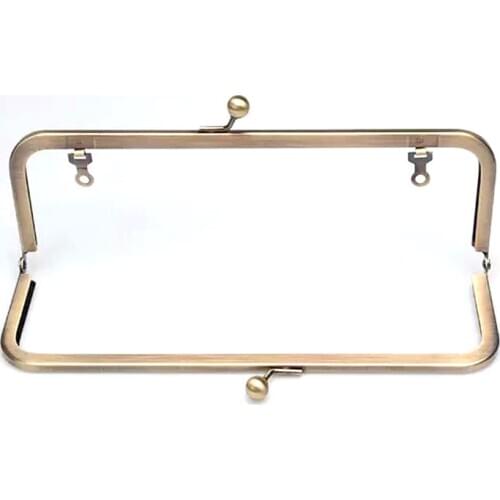 10" / 12" Antique Brass Purse Frame with Chain Loops kiss clasp purse frame accessories with hook coin hanger bag