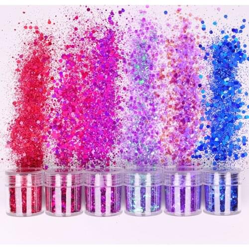 48 Colors Glitter Powder Sequins Nail Powder High Solvent Resistance Acrylic Paint for Nail Makeup Eye Shadow Decoration Art