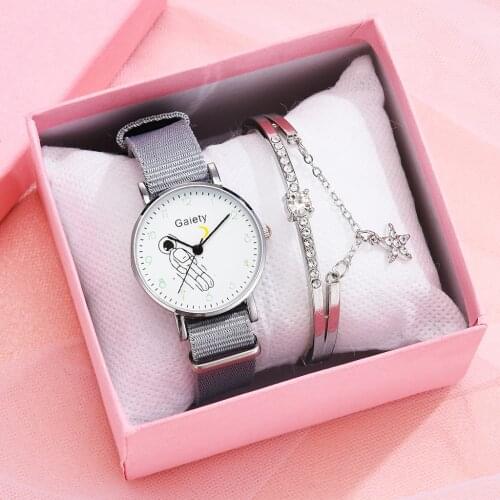 Fashion Women Watch Knit Belt Astronaut Dial Wrist Watch Bracelet Women Watches Female Gift For Ladies Casual Clock Reloj Mujer