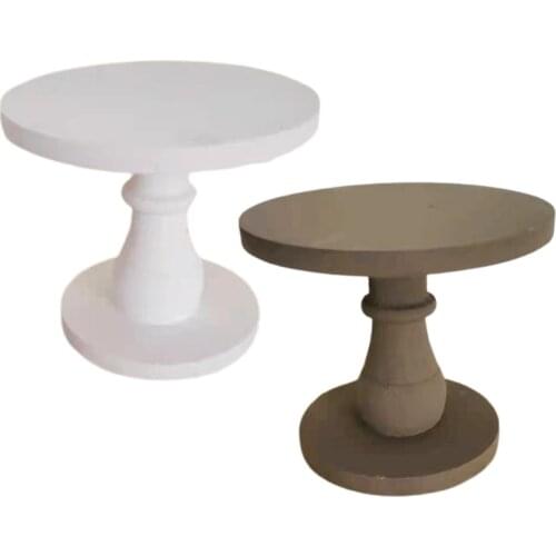 HX5D Newborn Photograph Props Mini Coffee Table Handmade Wooden Little Tea Desk for Infants Baby Photo Shooting Accessories