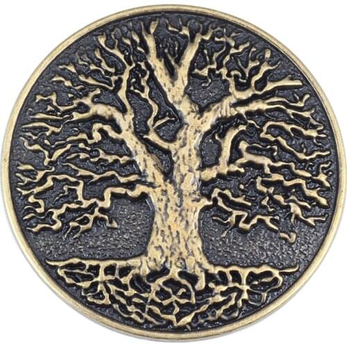 The tree belt buckle Lush tree Round buckle Alloy belt accessories