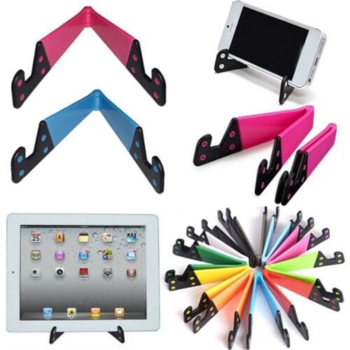 Mobile phone essential!Universal Desktop Folding V-shaped Mobile Phone Stand Colored V-shaped Lazy Stand Base