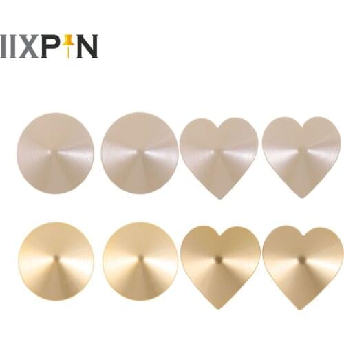 1 Pair Silicone Alloy Heart Nipple Cover Bra Pads Self-Adhesive Reusable Invisible Breast Petals Dress Nipple Stickers Pasties