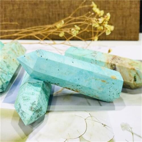 Natural gemstone green turquoise wand point towers crystal healing stones for gifts