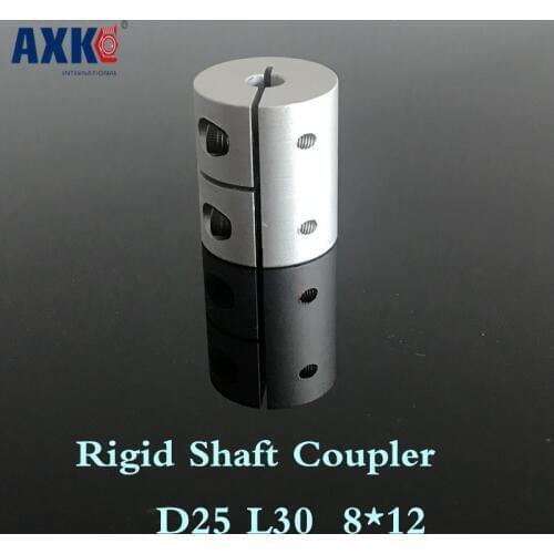 2021 New Ball Bearing Axk Rigid Shaft Coupler Clamp 8mm To 12mm Stepper Servo Motor Coupling 8x12mm Dia25 Length 30mm Cnc Mill